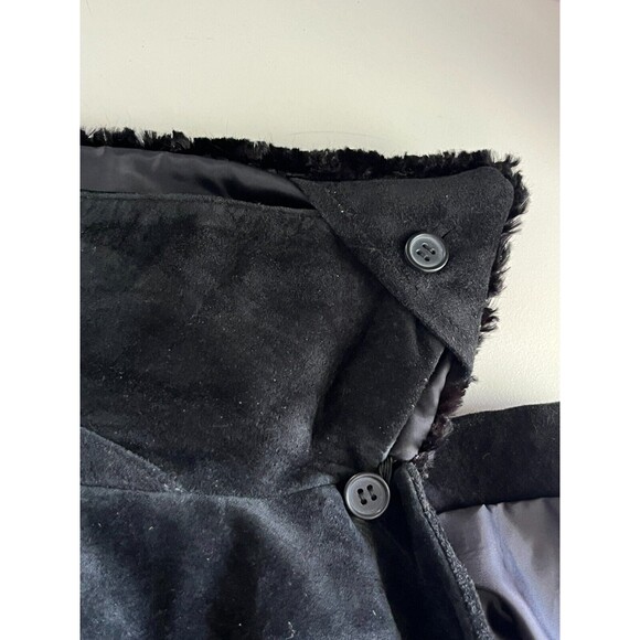 Vintage Valerie‎ Stevens Suede Leather Faux Fur Collar Jacket Medium Y2k Boho - Picture 10 of 12
